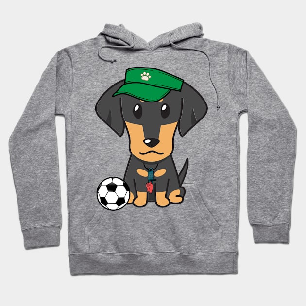 Dachshund Playing Soccer Hoodie by Pet Station